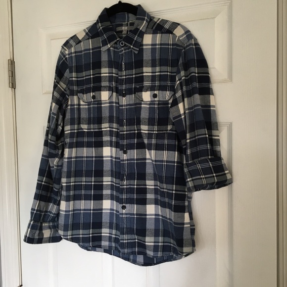 Uniqlo buttondown blue plaid | medium | EUC - Picture 1 of 5